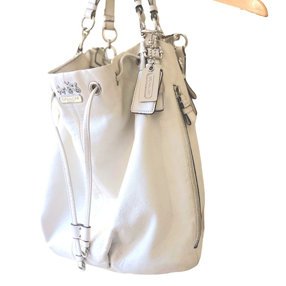 Coach XL Limited Edition Marielle Madison Drawstring Bag | White Leather | $400 - Picture 3 of 13
